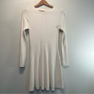 Elie Tahari Womens Ribbed Cashmere Blend A Line Dress Size S Ivory